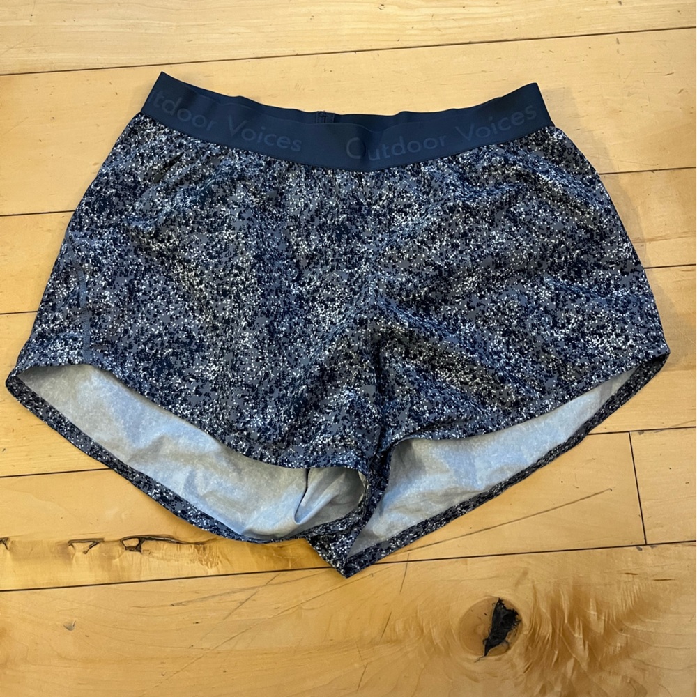 Outdoor Voices Shorts Blue White pattern